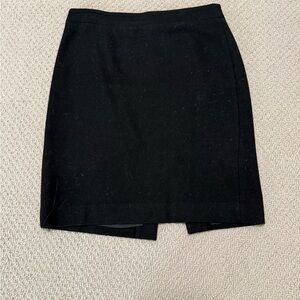J. Crew Black Mini Pencil Skirt with Slit for Work Wool